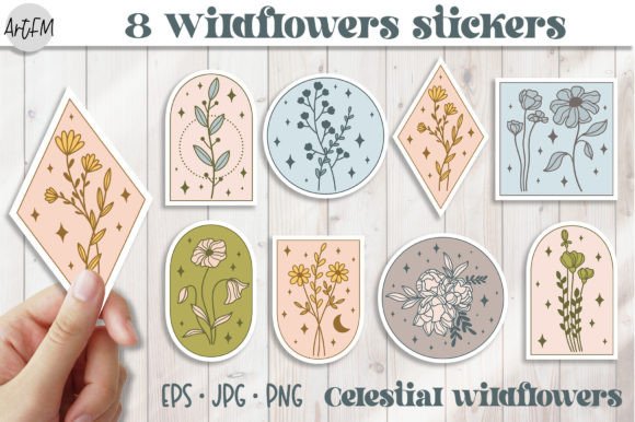 Download Mystical Flowers Printable Sticker Pack - Printable sticker Collection