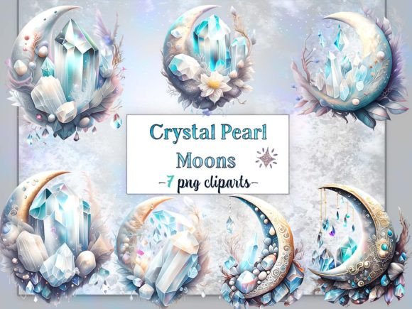 Download Crystal Pearl Moons Clipart Sublimation - Crystal Collection