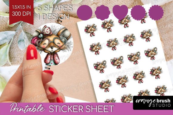 Download Whimsical Valentine Printable Sticker - Printable sticker Collection