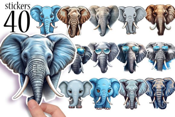 Download Elephant Printable Sticker Sheets PNG - Printable sticker Collection