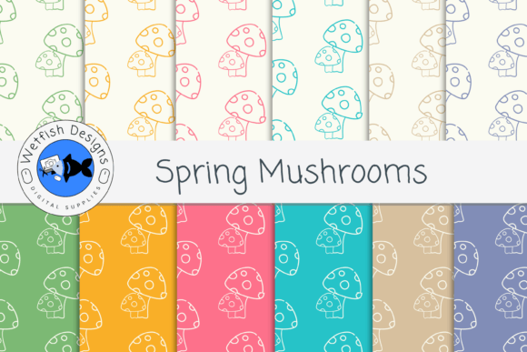 Download Spring Mushroom Digital Paper Pack - Premium Resources