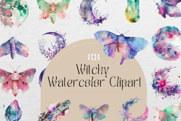 Download Witchy Floral Moons Moths &amp; Crystals - Crystal Collection